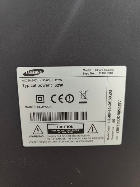 Телевізор 46 Samsung UE46F6340SS LED Full HDSmart TV 128w sn 05239V 000050705 фото