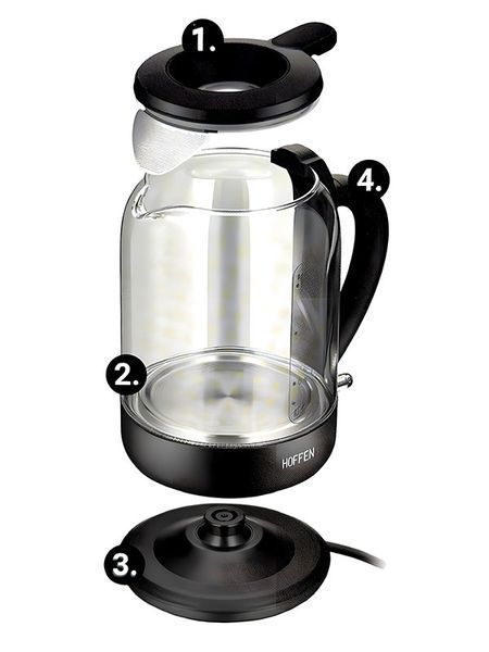 Електрочайник Hoffen GK 2343 B 2200w 1500мл Black 000041458 фото