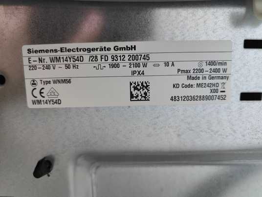 Стиральная машина Siemens iQ800 WM14Y54D】 купити за низькою ціною