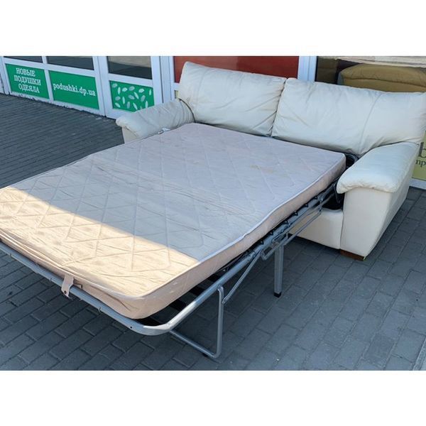 Диван кожаный белый 1205120503 000010318 фото