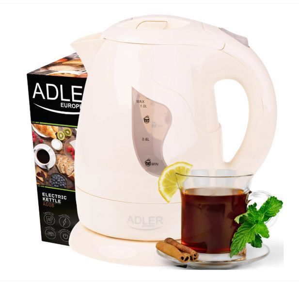 Електрочайник Adler AD 08 beige 1л 000049722 фото