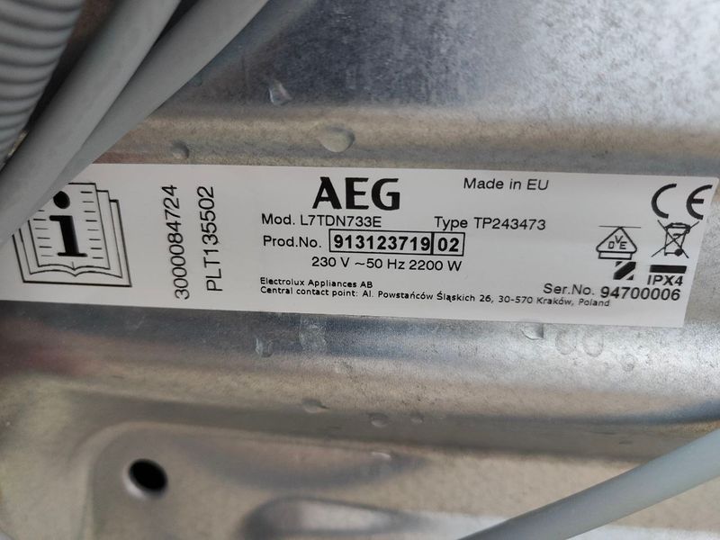 Стиральная машина вертикальная AEG 7000Series Lavamat L7TDN733E 2200W 7кг sn 94700006 000053653 фото