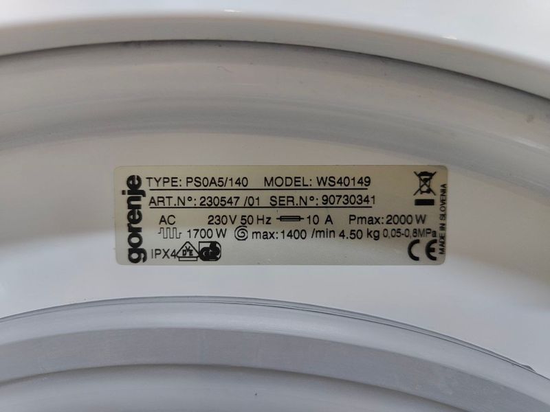 Стиральная машина Gorenje WS40149 2000W 7кг sn 90730341 000051146 фото