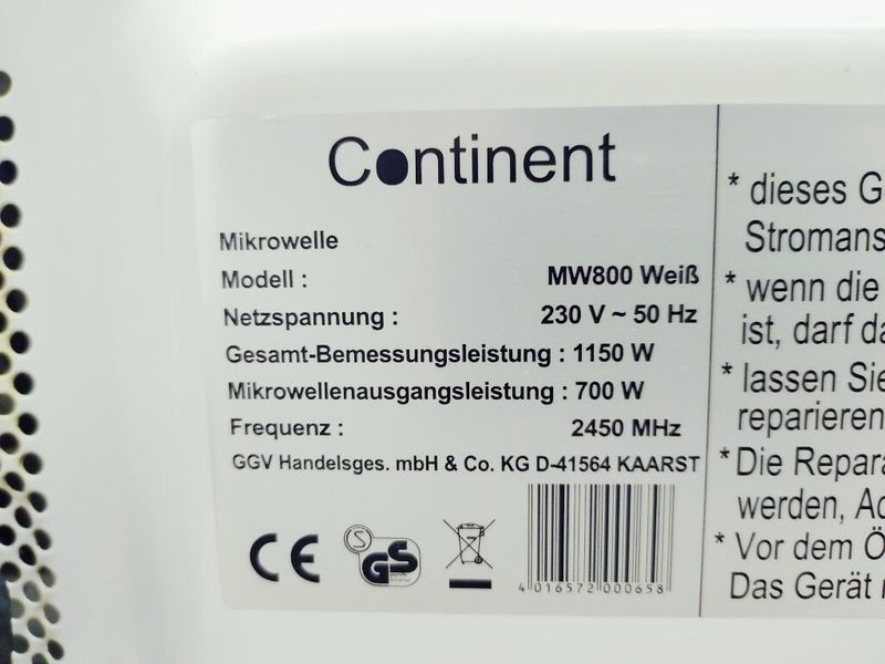Мікрохвильова піч Continent MW800 1150w 000041840 фото