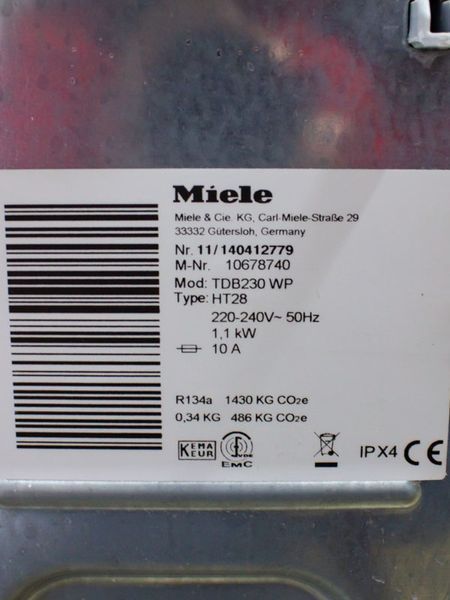 Сушильна машина Miele TDB230WP 1100w 7 кг sn 11140412779 000031925 фото