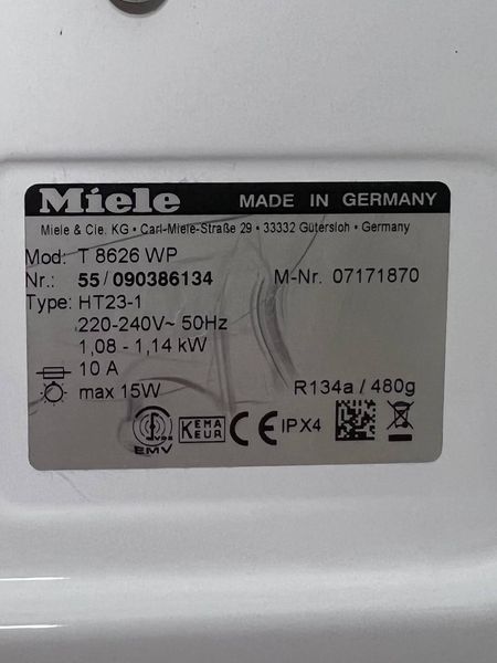 Сушильна машина Miele T 8626 WP 7 кг 1140w sn 55090386134 270е 000038403 фото