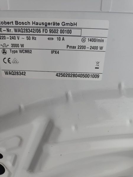 Стиральная машина Bosch WAQ2834206 2400W 6kg sn 950200100 000050340 фото