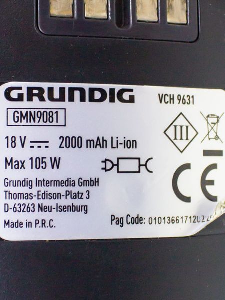 Пилосос вертикальний Grundig VCH 9631 105w LPNHE362277044 110е 000014154 фото
