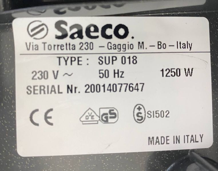 Кофемашина Saeco Viena SUP 018 1250w sn 20014077647 000048982 фото