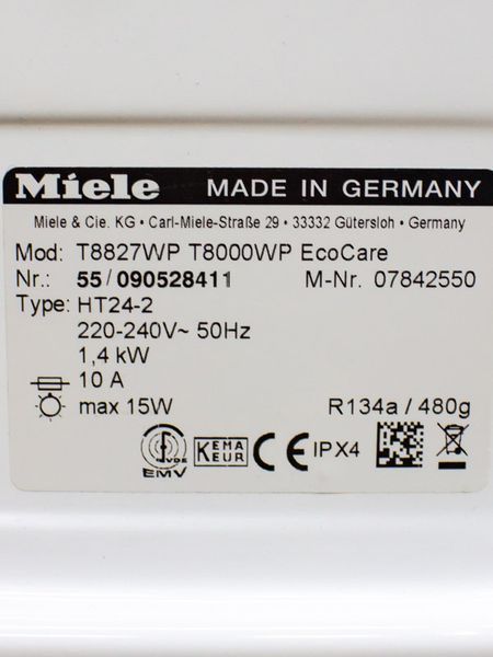 Сушильная машина Miele T8827WP EcoCare 000031923 фото