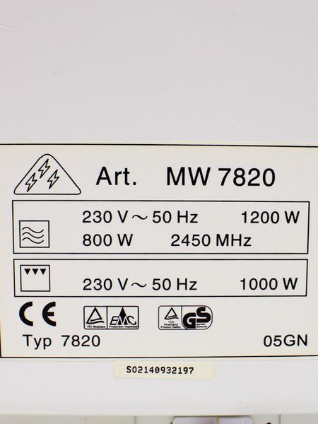 Мікрохвильова піч Severin MW 7820 1200w гриль 1000w sn S02140932197 000029155 фото