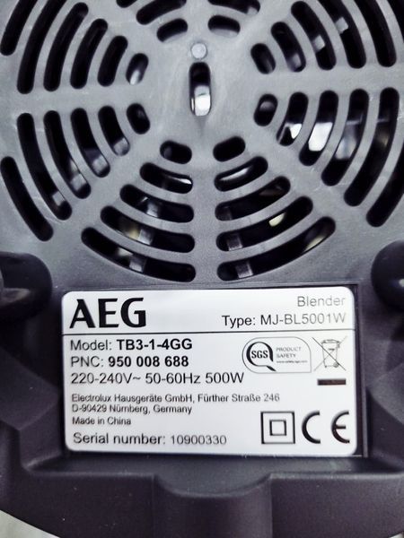 Блендер стаціонарний AEG TB3 1 4GG 500w новий LPNHE606313713 40е 000033261 фото