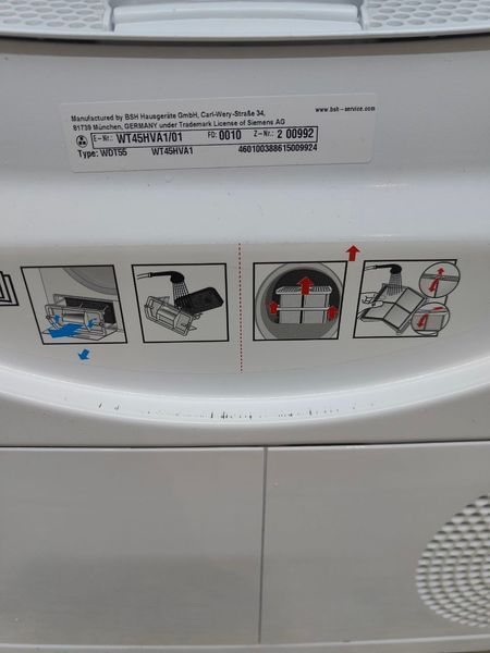 Сушильная машина Siemens WT45HVA1 625W 8кг sn 00102000992 000051075 фото