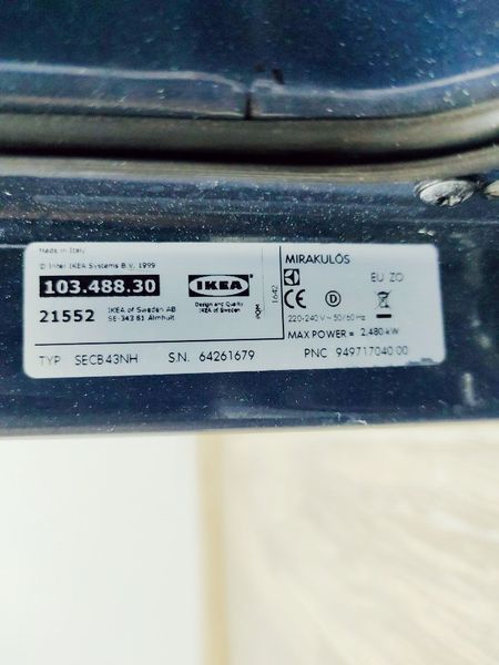 Електродуховка Ikea SECB43NH 2480w sn 64261679 000035716 фото