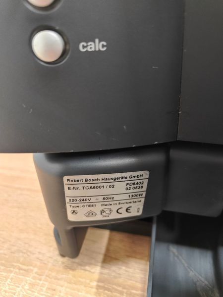 Кофемашина Bosch benvenutto TCA600102 1300W sn FD8402020538 000051203 фото