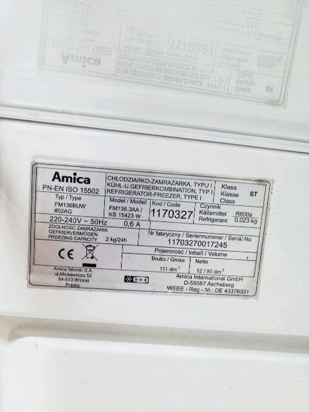 Холодильник однокамерный Amica FM136 3AA 000024692 фото