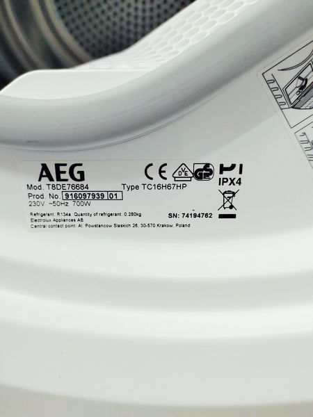 Сушильная машина AEG 8000 Series T8DE76684 000042914 фото