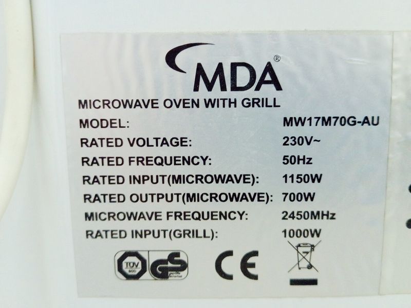 Мікрохвильова піч MDA MW17M70G AU 1150w гриль 1000w 000039626 фото