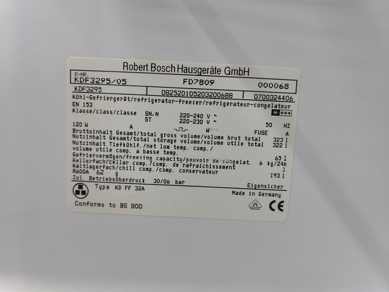 Холодильник Bosch KDF3295 05 120W 193+65+64л sn 7809000068 n682 000053952 фото