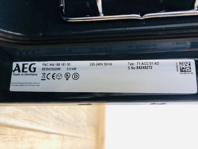 Електродуховка AEG BEB435020M 3500w sn 84248272 000043508 фото