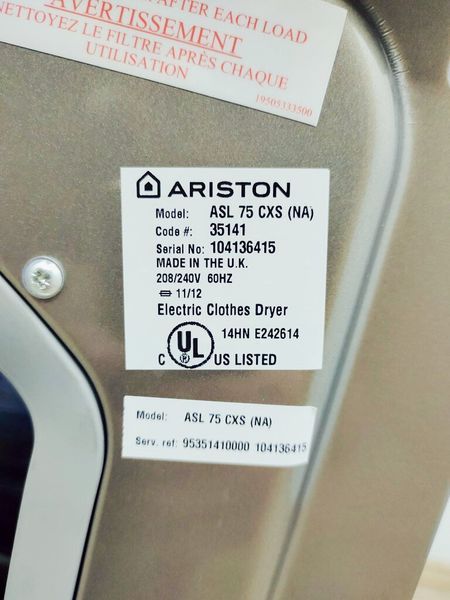 Сушильна машина Ariston ASL 75 CXS 7 кг sn 104136415_партія 3 номер 160 000040943 фото