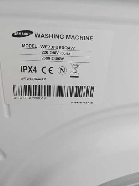 Пральна машина Samsung WF70F5EOQ4W 2400W 7кг sn A0SP5ESF300851V 000051125 фото