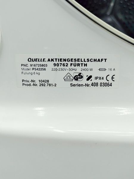 Сушильна машина Privileg P542256 2400w 6кг sn 40803064 000038794 фото