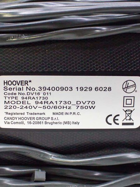 Пылесос вертикальный сетевой Hoover 94RA1730 DV70 000026573 фото