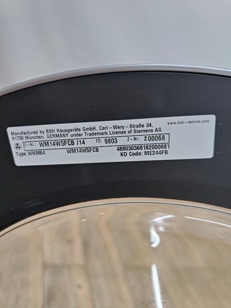Пральна машина Siemens WM14W5FCB 2300W 7кг sn 9803200068 000051286 фото