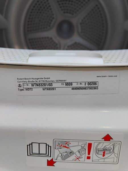 Сушильная машина Bosch Series4 WTN83201 2800W 8кг sn 8909200286 000051757 фото