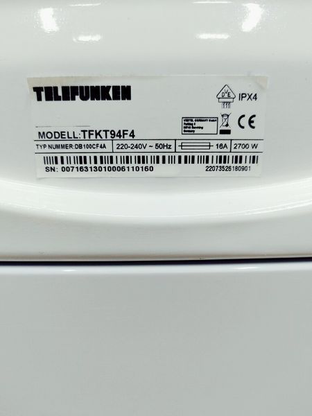 Сушильна машина Telefunken TFKT94F4 7 кг 2700w sn 00716313010006110160 000037386 фото