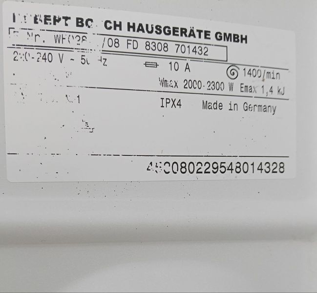 Стиральная машина Bosch WF02841 2300W 6кг sn 701432 000049484 фото