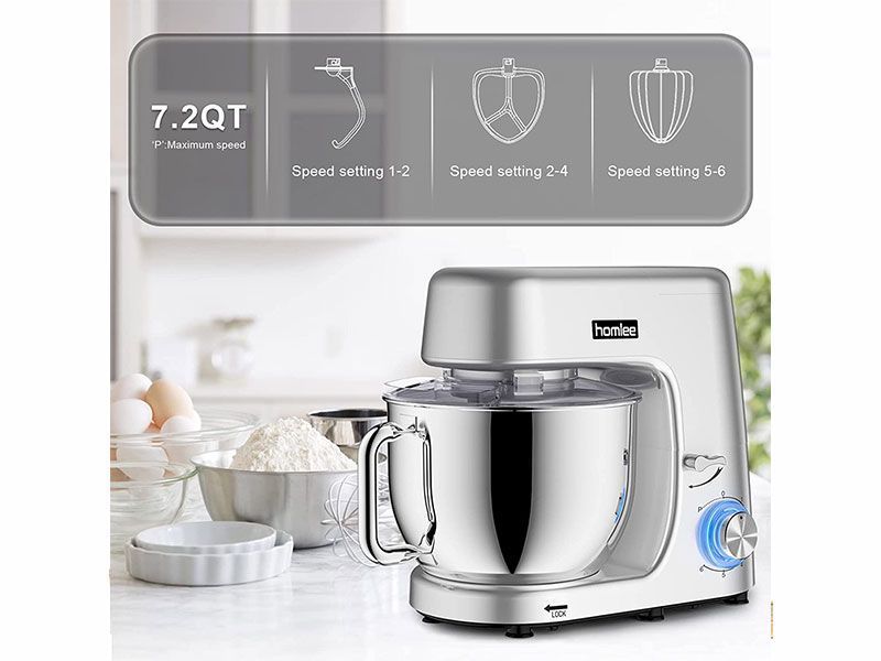 Миксер планетарный тестомес Homlee SM 1511 1800w 6500мл Grey 000038761 фото