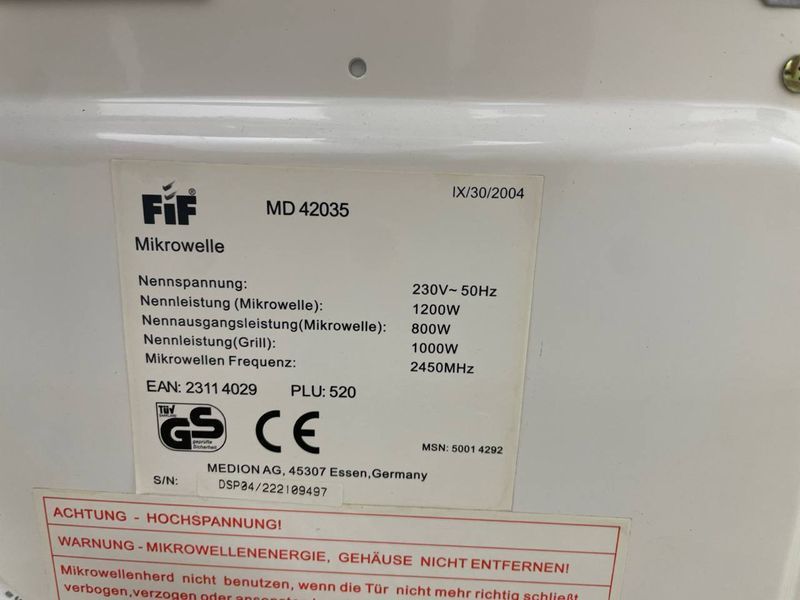 Микроволновая печь FIF MD 42035 000044809 фото