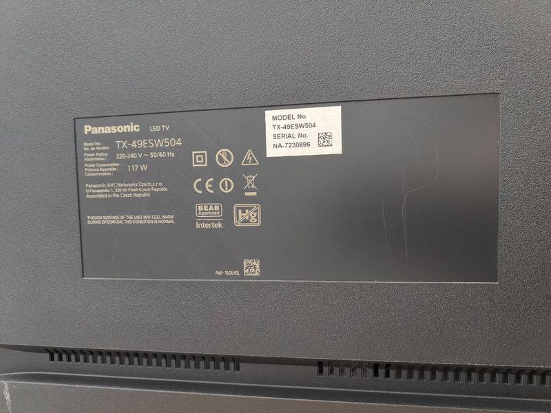 ТБ Panasonic TX49ESW504 117W sn NA7230896 000050696 фото
