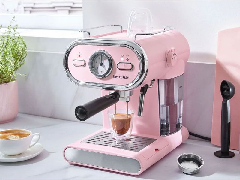 Кофеварка рожковая SilverCrest SEM 1100 D3 1100w 1л 15 Bar Rose 000043994 фото