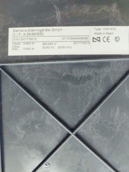 Плита індукційна Siemens EH777501E 6800w 4 конф sn 8409 506938_п13_н326 000045581 фото