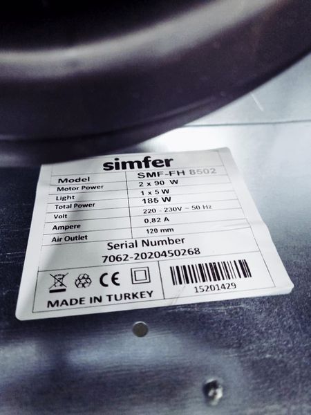 Витяжка Simfer SMF FH 8502 185w sn 70622020450268 000031796 фото