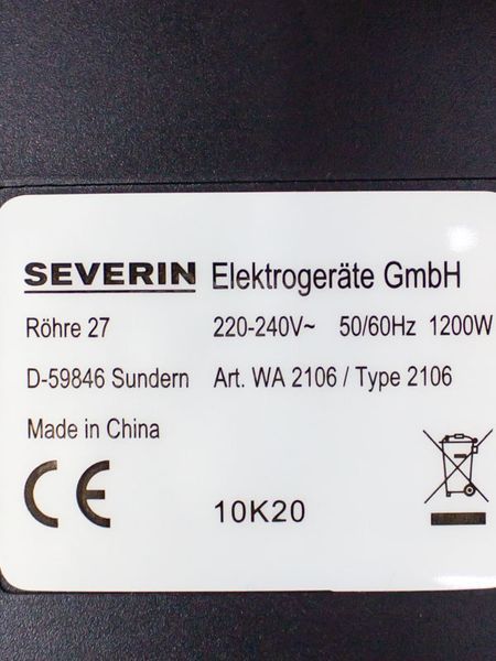 Вафельниця Severin WA 2106 1200w сток LPNHE544557245 47ф 000027315 фото