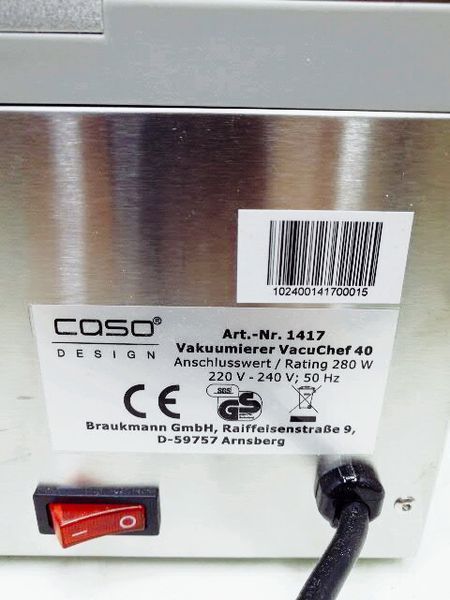 Пищевой вакуумный упаковщик Caso VacuChef 40 1417 000032468 фото
