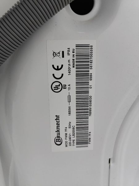 Стиральная машина Bauknecht FWM 7F4 1850W 7кг sn 561827005598 000053441 фото