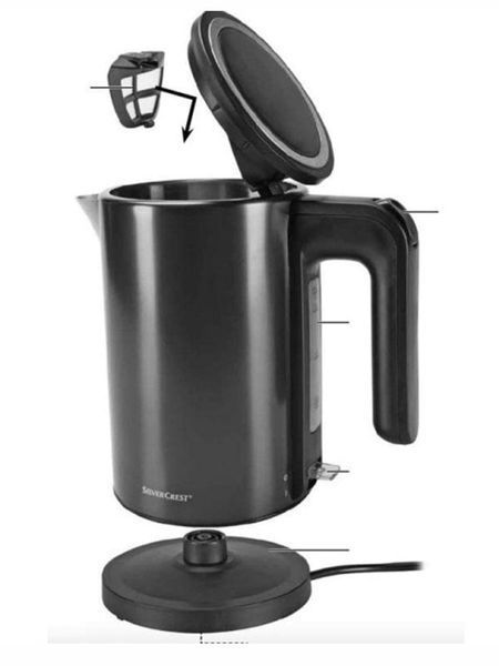 Електрочайник SilverCrest SWKT 2400 A1 1700мл 2400w Black 000035347 фото