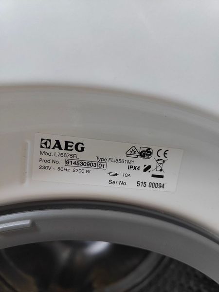 Пральна машина AEG L76675FL 2300W 7кг sn 914530903 000051127 фото