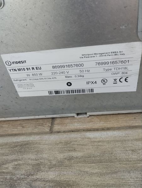 Сушильна машина Indesit YTN M10 91 R EU 9 кг 850w sn 552246013269_п15_335 000046115 фото