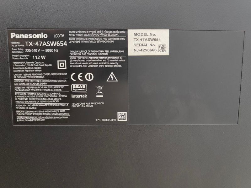 ТБ Panasonic TX47ASW654 112W sn TBM0EC2691 000050700 фото