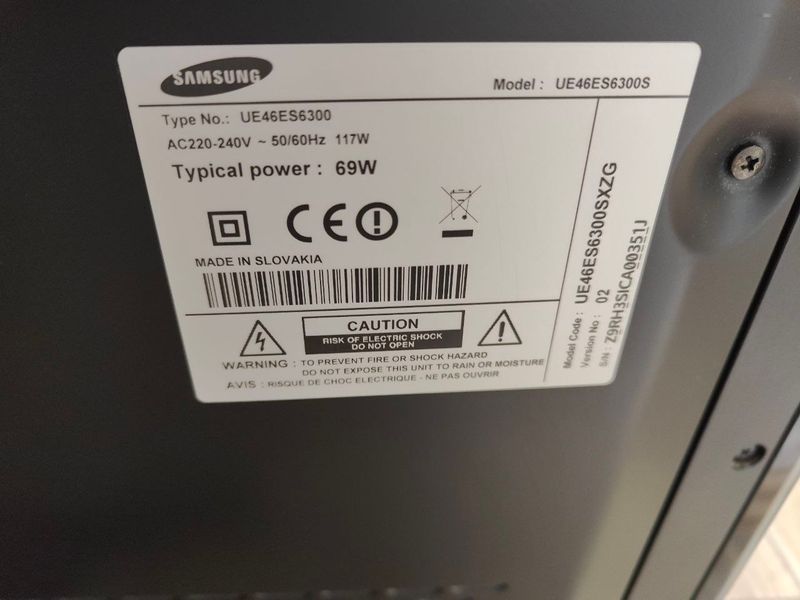Телевизор 46 Samsung UE46ES6300 117W sn Z9RH3SICA00351J 000053528 фото