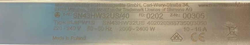 Посудомоечная машина Siemens SN43HW32US sn 40202038873500305 000048296 фото