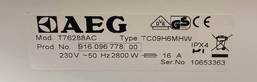 Сушильна машина AEG Е76288AC 2800W 9 кг sn 10653363 000049139 фото