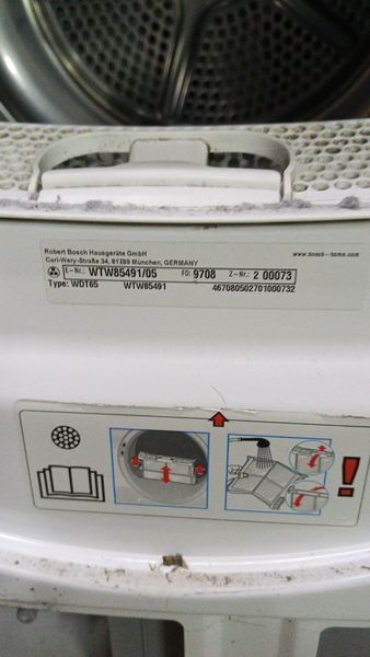 Сушильная машина Bosch WTW85491 1000W 7кг sn 9708200073 000051290 фото
