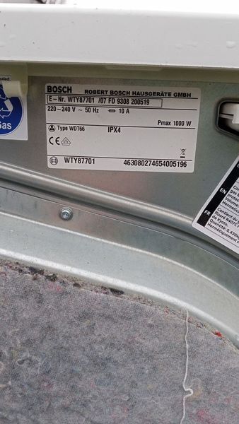 Сушильна машина Bosch HomeProfessional WTY87701 1000W 8кг sn 9308200519 000051750 фото